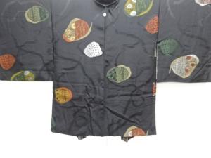 大正ロマン　更紗模様織り出し漆一つ紋羽織